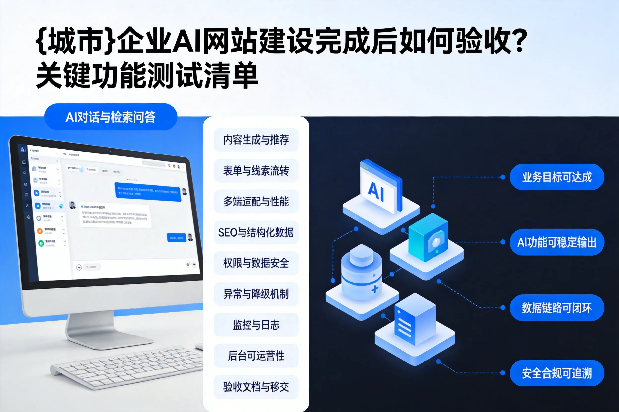 武汉企业AI网站建设完成后如何验收？关键功能测试清单