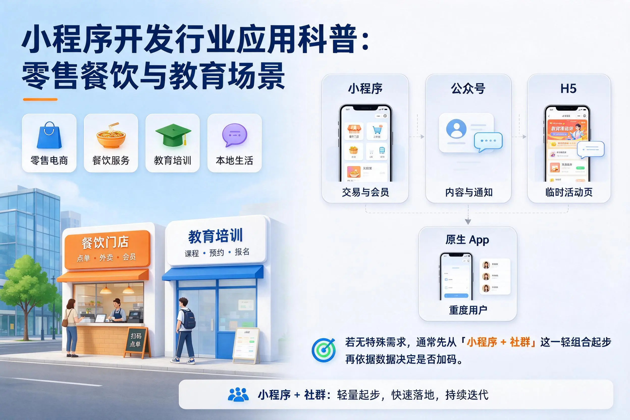 武汉小程序开发行业应用科普:零售餐饮与教育场景
