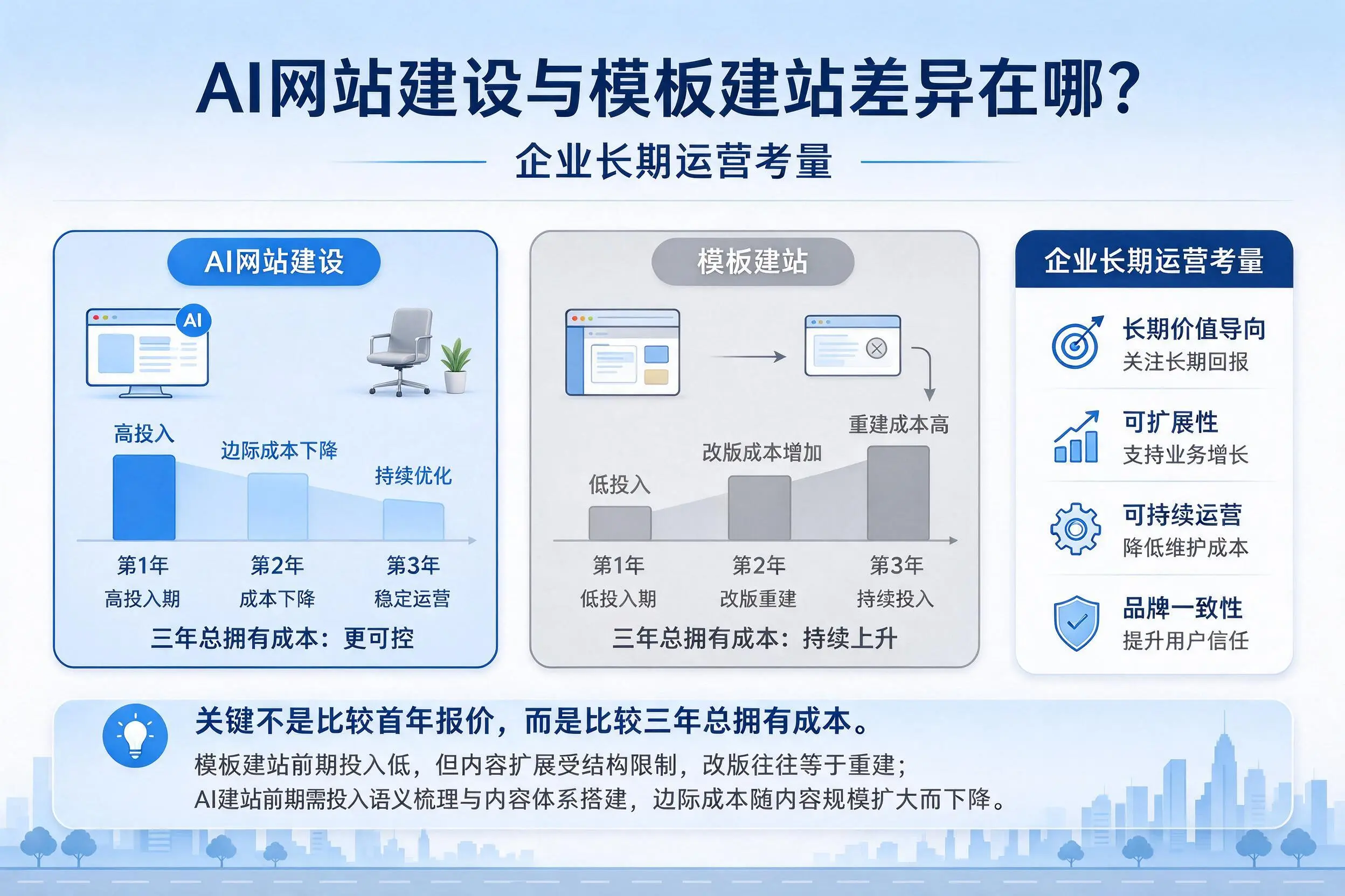 AI网站建设与模板建站差异在哪?武汉企业长期运营考量